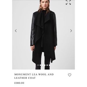 All Saints Monument Lea wool & leather coat